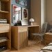 Schreibtisch >ARANK< in Mauvella Eiche Dekor / Sand - 130x76x60cm (BxHxT)