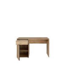 Schreibtisch >ARANK< in Mauvella Eiche / Schwarz - 130x76x60cm (BxHxT)