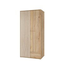 Drehtürenschrank >ARANK< in Mauvella Eiche Dekor / Sand - 93,1x200,1x58,7cm (BxHxT)