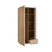 Drehtürenschrank >ARANK< in Mauvella Eiche Dekor / Sand - 93,1x200,1x58,7cm (BxHxT)