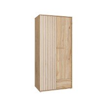 Drehtürenschrank >ARANK< in Mauvella Eiche Dekor / Sand - 93,1x200,1x58,7cm (BxHxT)