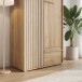Drehtürenschrank >ARANK< in Mauvella Eiche Dekor / Sand - 93,1x200,1x58,7cm (BxHxT)