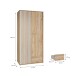 Drehtürenschrank >ARANK< in Mauvella Eiche Dekor / Sand - 93,1x200,1x58,7cm (BxHxT)