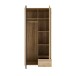 Drehtürenschrank >ARANK< in Mauvella Eiche Dekor / Schwarz - 93,1x200,1x58,7cm (BxHxT)