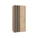 Drehtürenschrank >ARANK< in Mauvella Eiche Dekor / Schwarz - 93,1x200,1x58,7cm (BxHxT)
