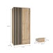 Drehtürenschrank >ARANK< in Mauvella Eiche Dekor / Schwarz - 93,1x200,1x58,7cm (BxHxT)