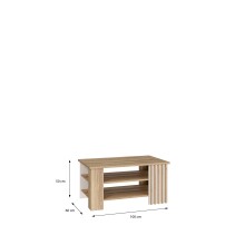 Couchtisch >ARANK< in Mauvella Eiche Dekor / Sand - 100x50x60cm (BxHxT)