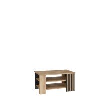 Couchtisch >ARANK< in Mauvella Eiche Dekor / Schwarz - 100x50x60cm (BxHxT)