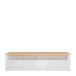 Lowboard >DURAOAK< in Weiss Glanz  / Wildeiche Dekor - 181,1x48,2x41,6cm (BxHxT)