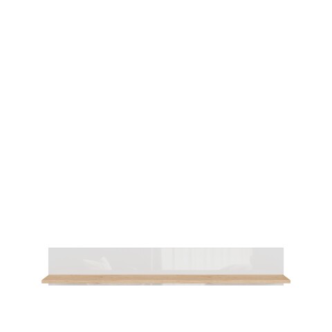 Wandboard >DURAOAK< in Weiss Glanz  / Wildeiche Dekor - 160x25,6x21,9cm (BxHxT)