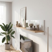 Wandboard >DURAOAK< in Weiss Glanz  / Wildeiche Dekor - 160x25,6x21,9cm (BxHxT)