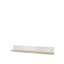 Wandboard >DURAOAK< in Weiss Glanz  / Wildeiche Dekor - 160x25,6x21,9cm (BxHxT)