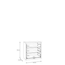 Schubkastenkommode >LISSON< in Sand - 77,2x79,8x42,2cm (BxHxT)