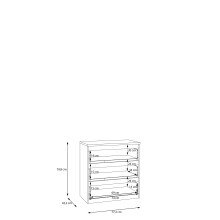 Schubkastenkommode >LISSON< in Sand - 77,2x79,8x42,2cm (BxHxT)