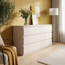Schubkastenkommode >LISSON< in Sand - 153,5x79,9x42,2cm (BxHxT)