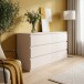 Schubkastenkommode >LISSON< in Sand - 153,5x79,9x42,2cm (BxHxT)