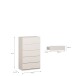 Schubkastenkommode >LISSON< in Sand - 77,2x128x42,2cm (BxHxT)