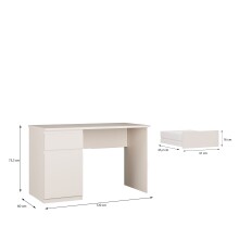 Schreibtisch >LISSON< in Sand - 120x75,3x60cm (BxHxT)