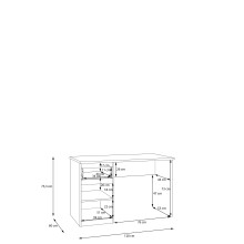Schreibtisch >LISSON< in Sand - 120x75,3x60cm (BxHxT)
