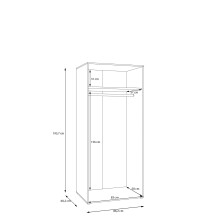 Drehtürenschrank >LISSON< in Weiss - 86,2x193,7x60,2cm (BxHxT)
