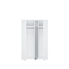 Drehtürenschrank >LISSON< in Weiss + Spiegel - 129,5x193,7x60,2cm (BxHxT)