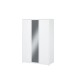 Drehtürenschrank >LISSON< in Weiss + Spiegel - 129,5x193,7x60,2cm (BxHxT)