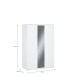 Drehtürenschrank >LISSON< in Weiss + Spiegel - 129,5x193,7x60,2cm (BxHxT)