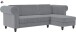 Ecksofa >Firenze II< in verschiedenen Farben, Samt-Cord - 241x83x154cm (BxHxT)