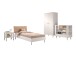 Jugendzimmer-Set >Buche massiv< (4-teilig) in weiß lackiert - 100x180x55 (BxHxT)
