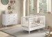 Babymöbel-Set >Buche massiv< (2-teilig) in weiß lackiert - 144x88x74 (BxHxT)