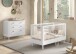 Babymöbel-Set >Buche massiv< (2-teilig) in weiß lackiert - 144x88x74 (BxHxT)