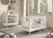 Babyzimmer-Komplettset >Buche massiv< (2-teilig) in weiß - 144x88x74 (BxHxT)