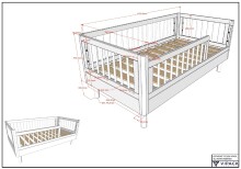 Babyzimmer-Komplettset >Buche massiv< (2-teilig) in weiß - 144x60x74 (BxHxT)