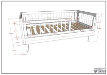 Babyzimmer-Komplettset >Buche massiv< (2-teilig) in weiß - 144x60x74 (BxHxT)