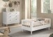 Babyzimmer-Komplettset >Buche massiv< (2-teilig) in weiß - 144x60x74 (BxHxT)
