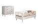 Babyzimmer-Komplettset >Buche massiv< (2-teilig) in weiß - 144x60x74 (BxHxT)