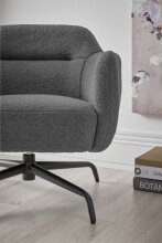Drehsessel >Tajo< Loungesessel 360° drehbar, anthrazit - 75x70x74cm (BxHxT)