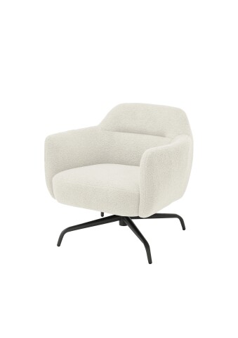 Drehsessel >Tajo< Loungesessel 360° drehbar, creme - 75x70x74cm (BxHxT)