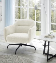 Drehsessel >Tajo< Loungesessel 360° drehbar, creme - 75x70x74cm (BxHxT)