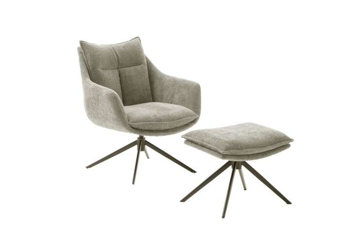 Drehsessel >PARKER< 360° drehbar, Loungesessel cappuccino - 76x83x79cm (BxHxT)