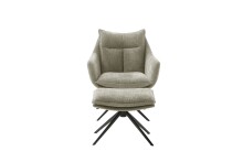 Drehsessel >PARKER< 360° drehbar, Loungesessel cappuccino - 76x83x79cm (BxHxT)