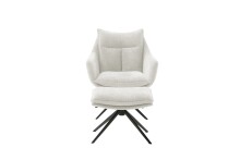 Drehsessel >PARKER< 360° drehbar, Loungesessel creme - 76x83x79cm (BxHxT)
