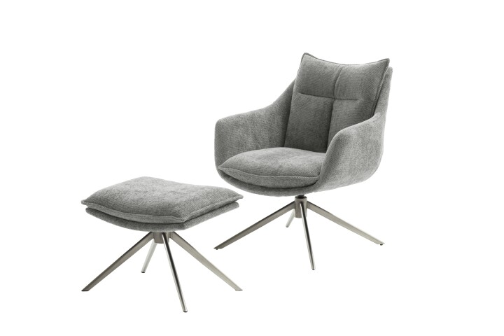 Drehsessel >PARKER< 360° drehbar, Loungesessel anthrazit - 76x83x79cm (BxHxT)