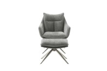 Drehsessel >PARKER< 360° drehbar, Loungesessel anthrazit - 76x83x79cm (BxHxT)