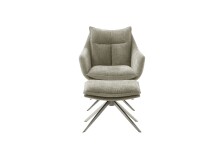 Drehsessel >PARKER< 360° drehbar, Loungesessel cappuccino - 76x83x79cm (BxHxT)