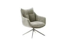 Drehsessel >PARKER< 360° drehbar, Loungesessel cappuccino - 76x83x79cm (BxHxT)
