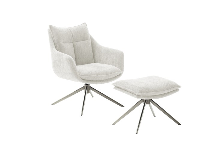 Drehsessel >PARKER< 360° drehbar, Loungesessel creme - 76x83x79cm (BxHxT)