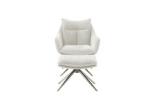Drehsessel >PARKER< 360° drehbar, Loungesessel creme - 76x83x79cm (BxHxT)