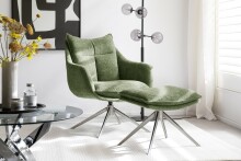 Drehsessel >PARKER< 360° drehbar, Loungesessel olive - 76x83x79cm (BxHxT)