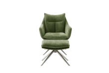Drehsessel >PARKER< 360° drehbar, Loungesessel olive - 76x83x79cm (BxHxT)